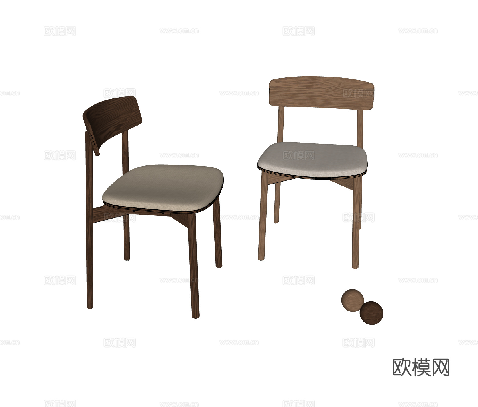 Tradition 北欧单椅组合 餐椅 木椅su模型