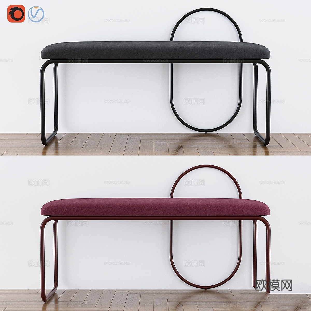 安圭丹麦AYTM门厅长凳3d模型下载