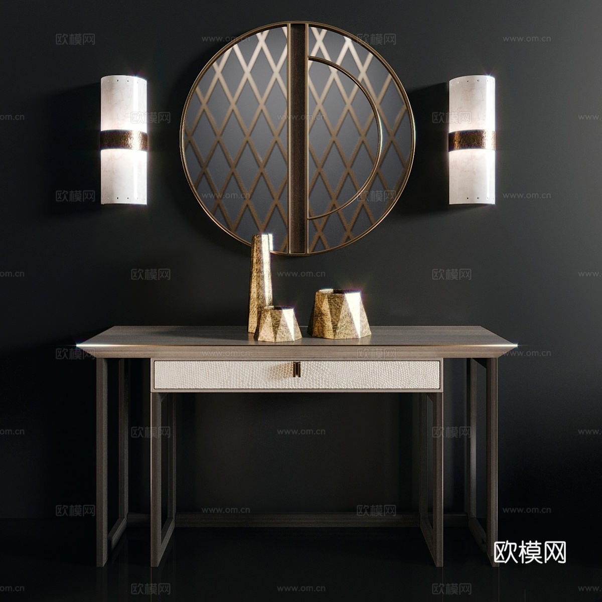 巴厘岛边柜，埃斯特雷莫兹壁灯，科比镜3d模型下载
