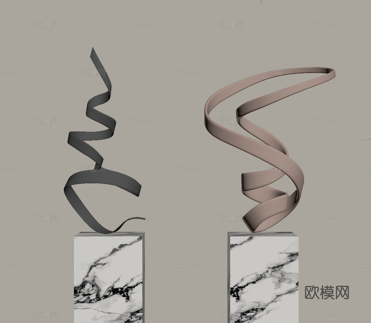 现代意式雕塑 艺术装置 落地雕塑su模型