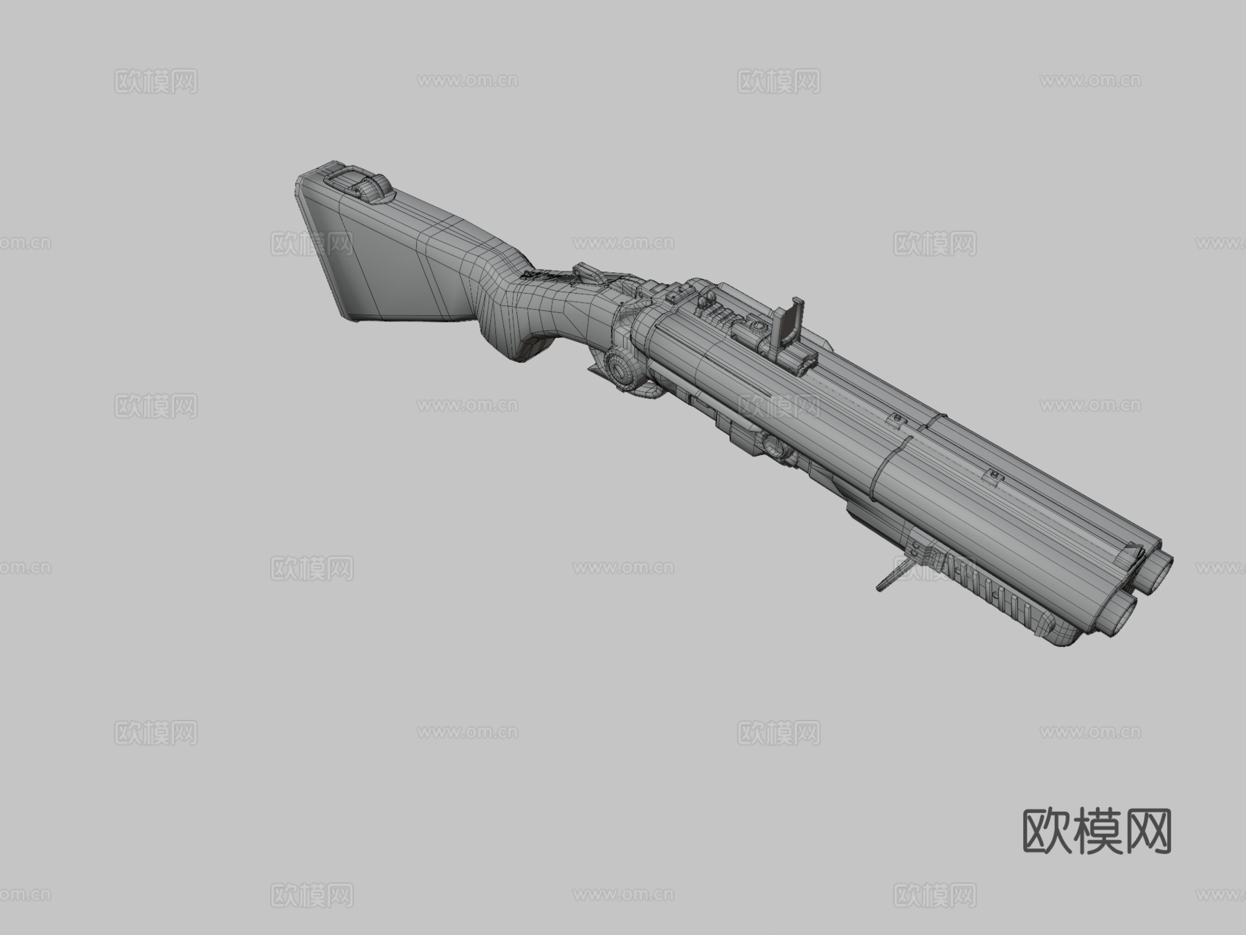 双管霰弹枪3d模型下载（渲染图3）