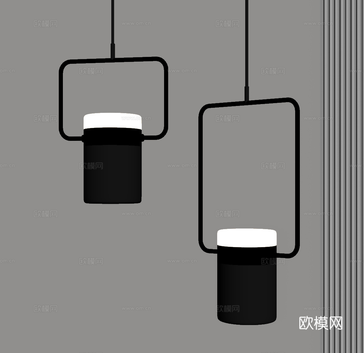 现代意式吊灯 鱼线吊灯su模型