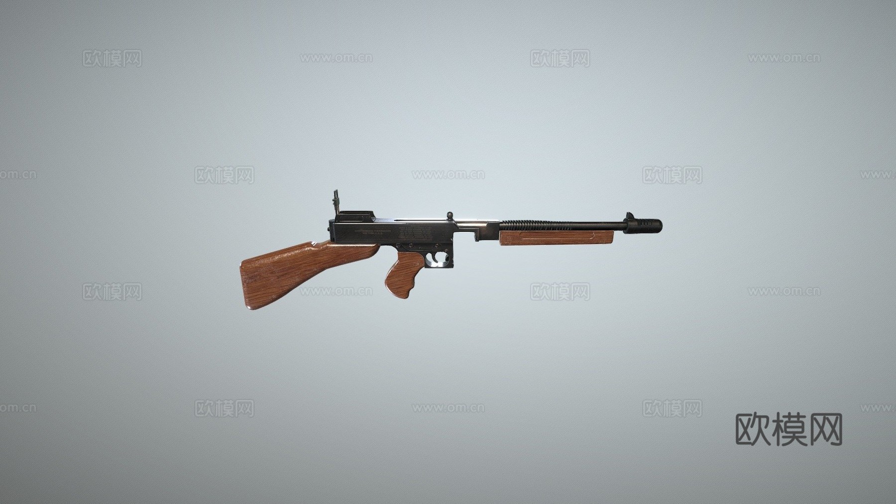 汤普森1928无弹匣3d模型下载（渲染图1）