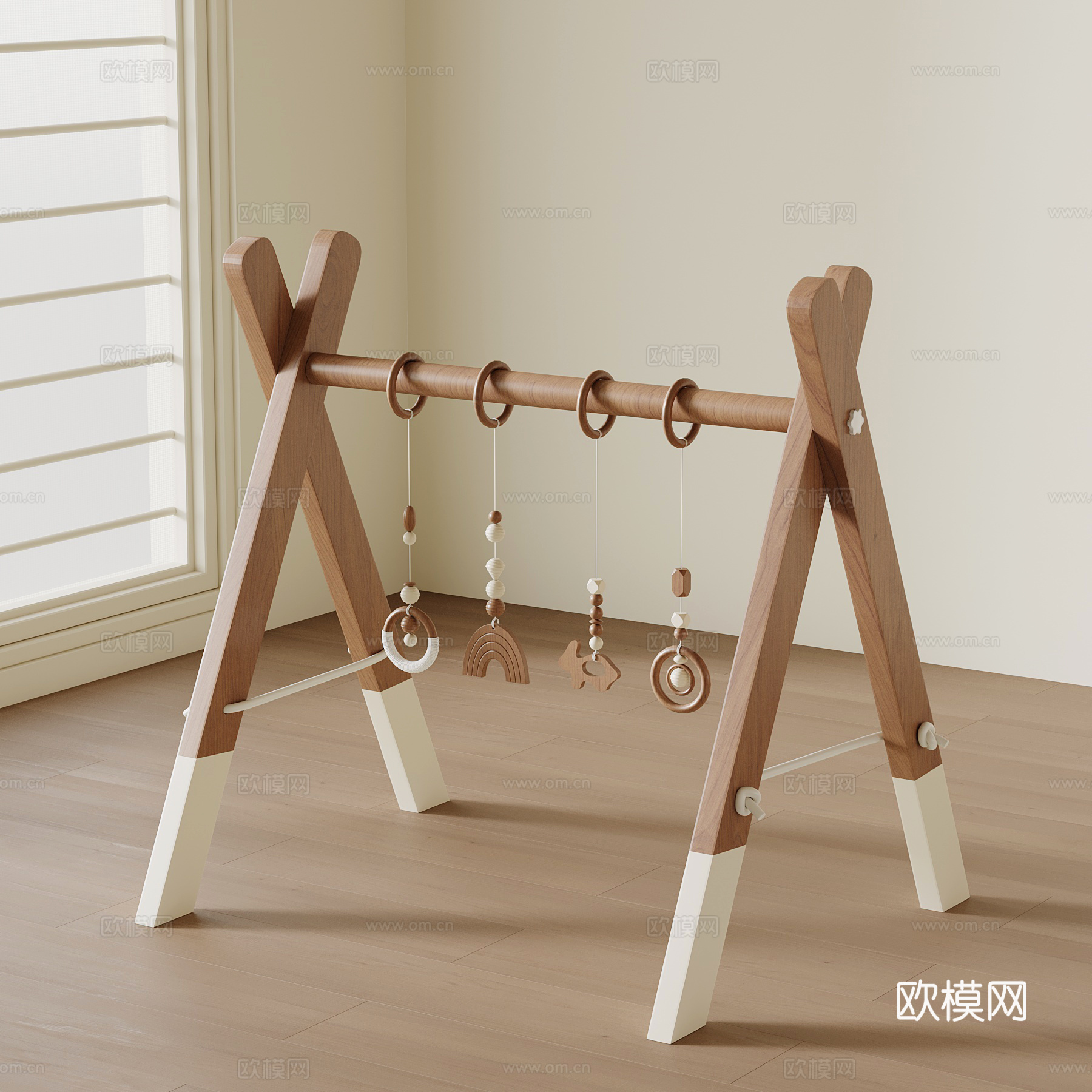 中古风玩具 儿童玩具架su模型