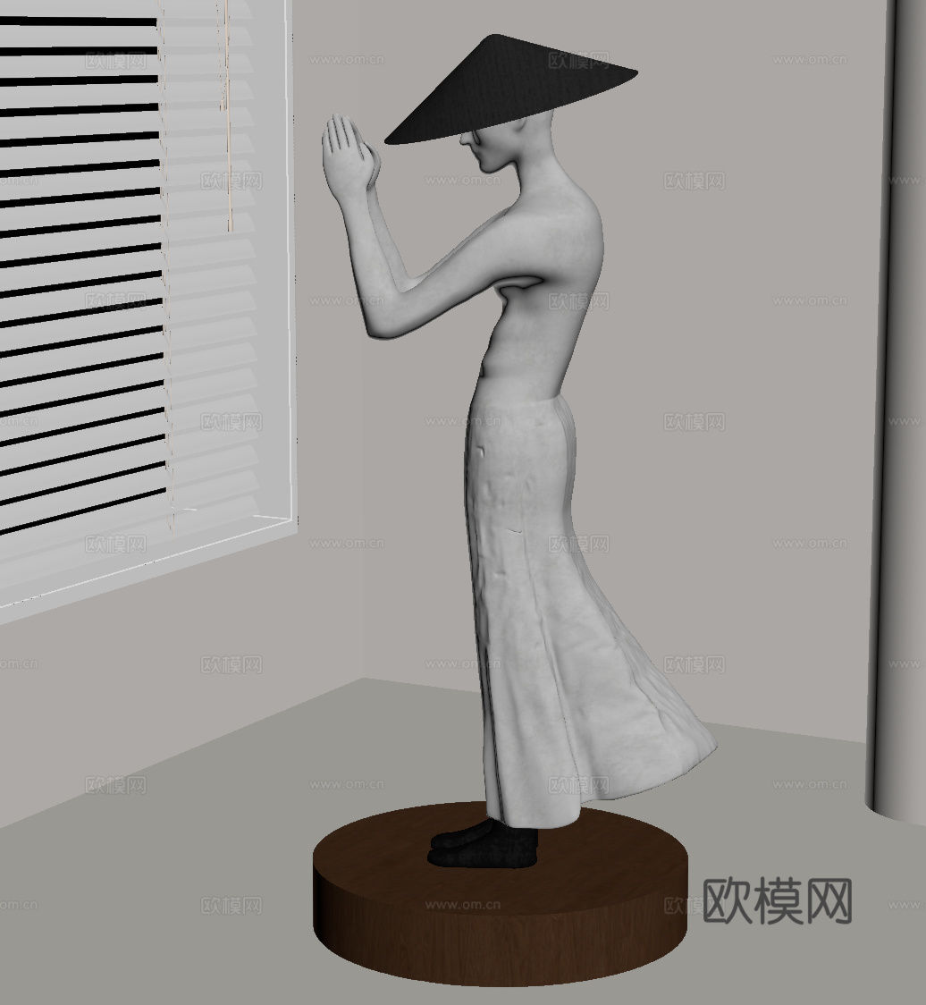 现代雕塑 人形雕塑 摆件su模型