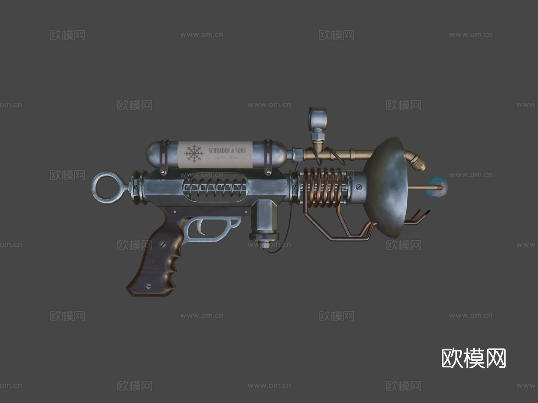 蒸汽朋克射线枪3d模型下载（渲染图8）