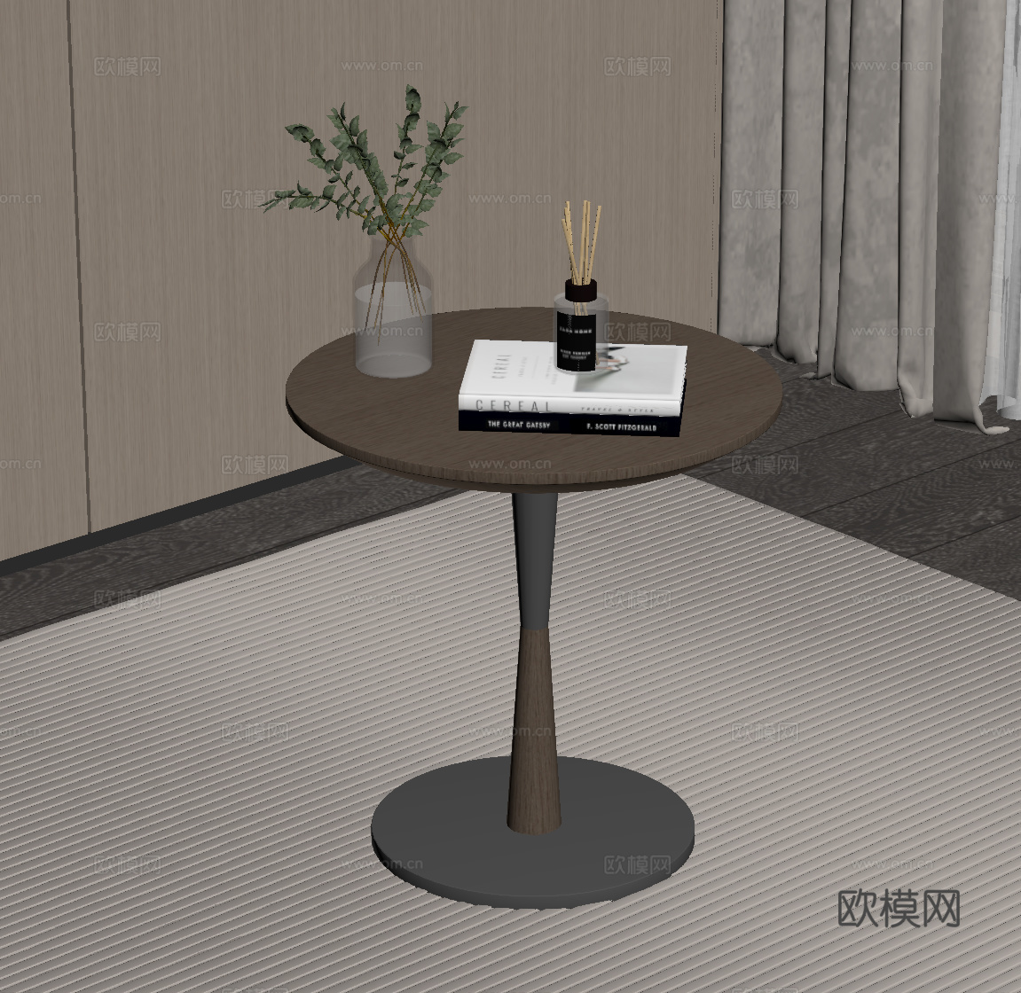 现代意式边几 角几圆几su模型