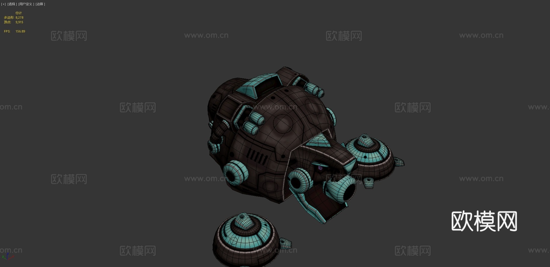 雕齿兽3d模型下载（渲染图4）