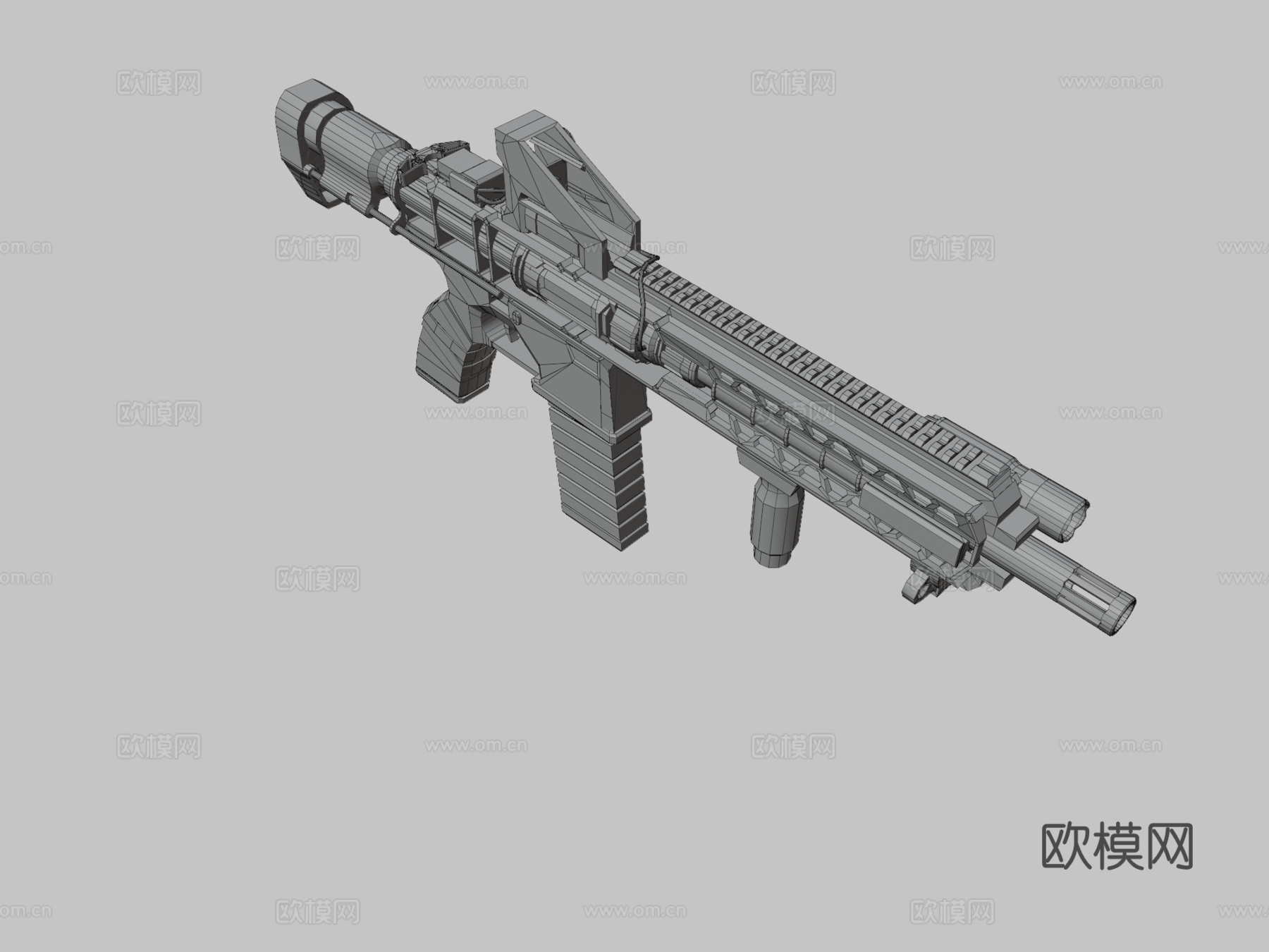 A.V.A的HK416C高级版3d模型下载（渲染图3）