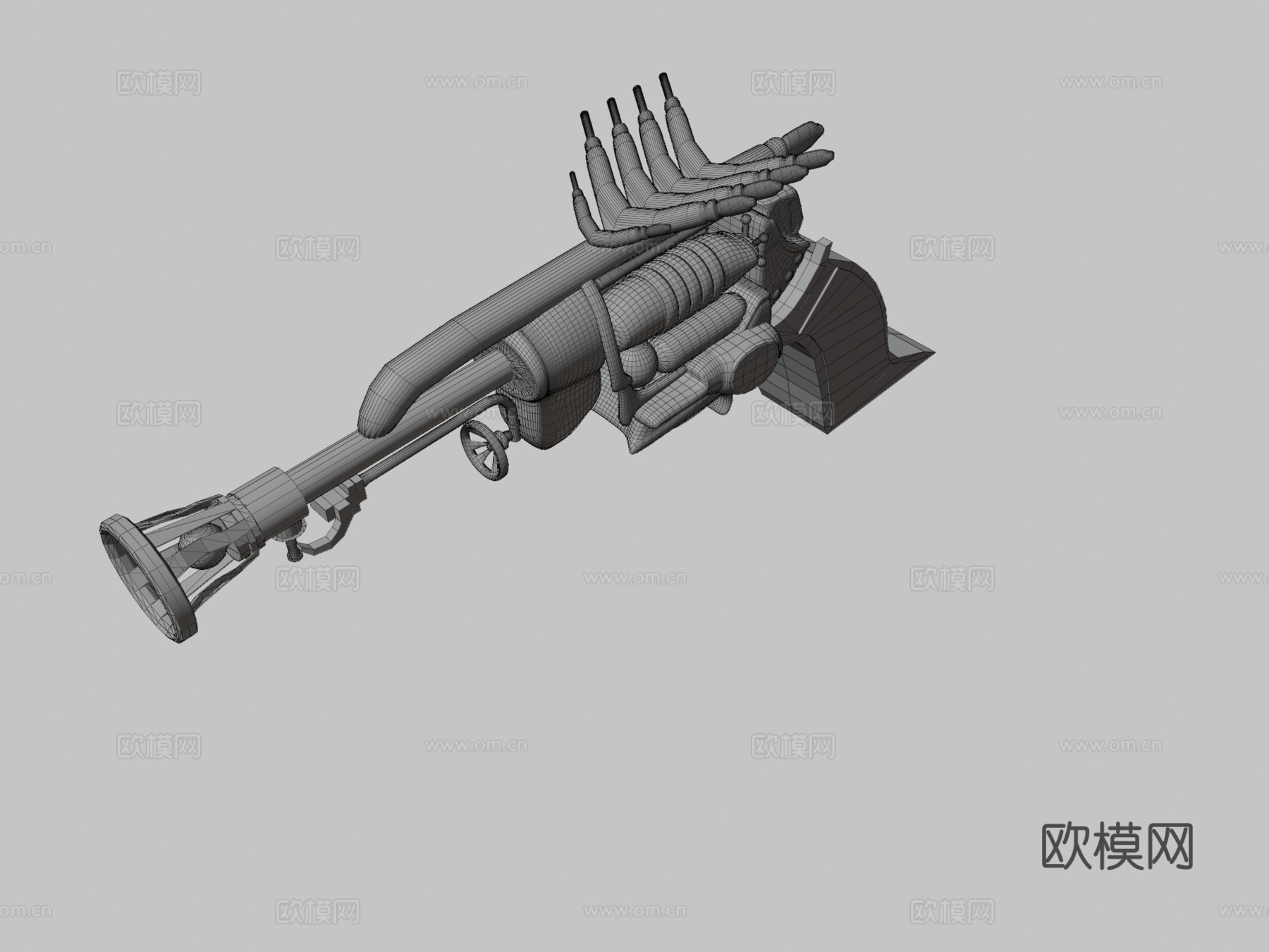 蒸汽朋克枪3d模型下载（渲染图3）