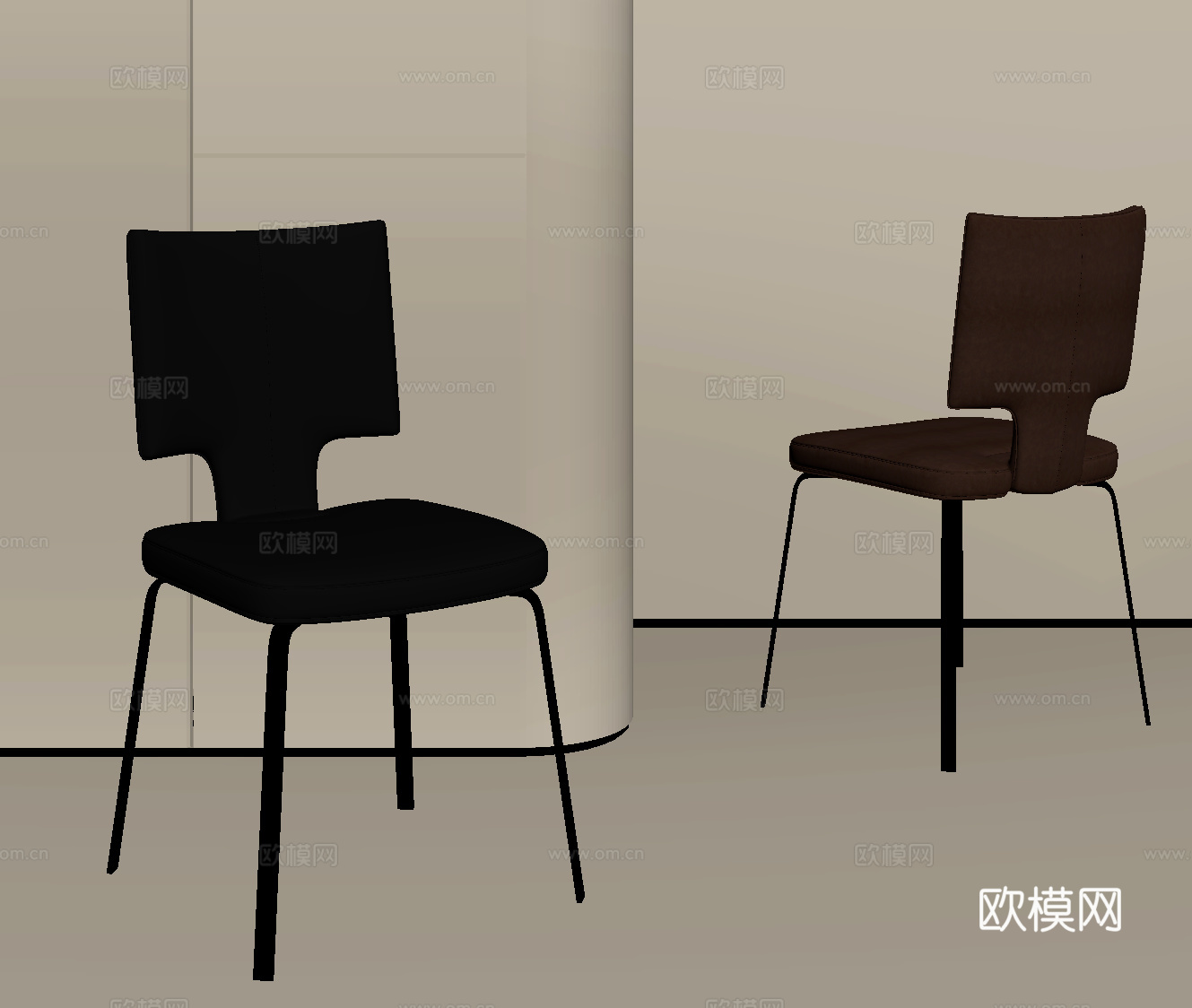 现代意式餐椅 椅子 单椅su模型