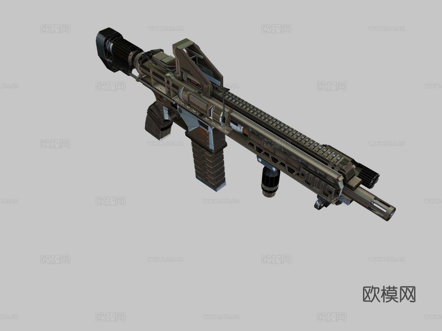 A.V.A的HK416C高级版3d模型下载（渲染图2）