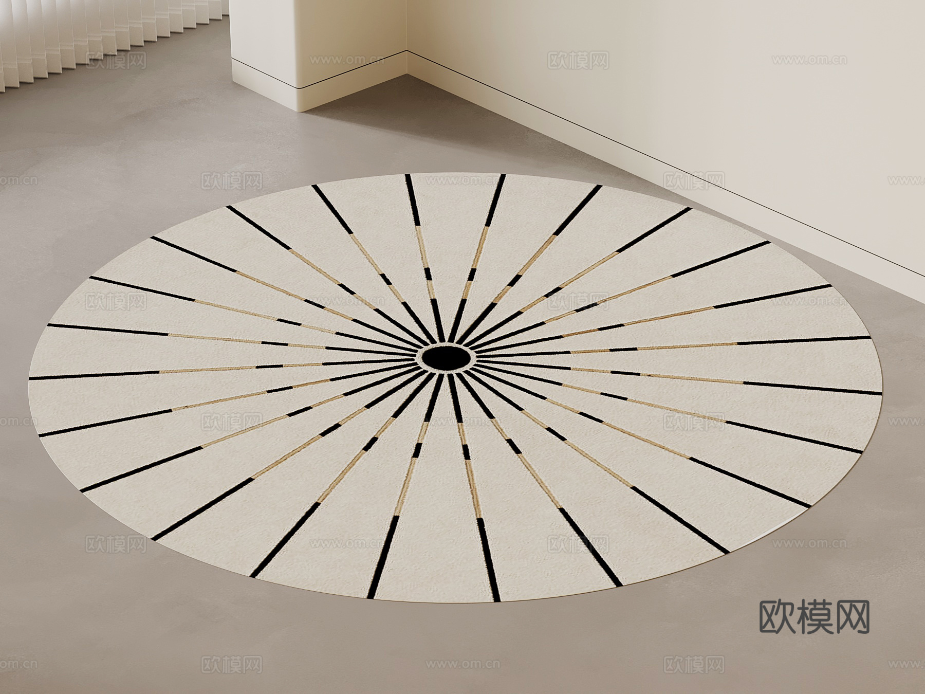 现代地毯 圆形地毯su模型