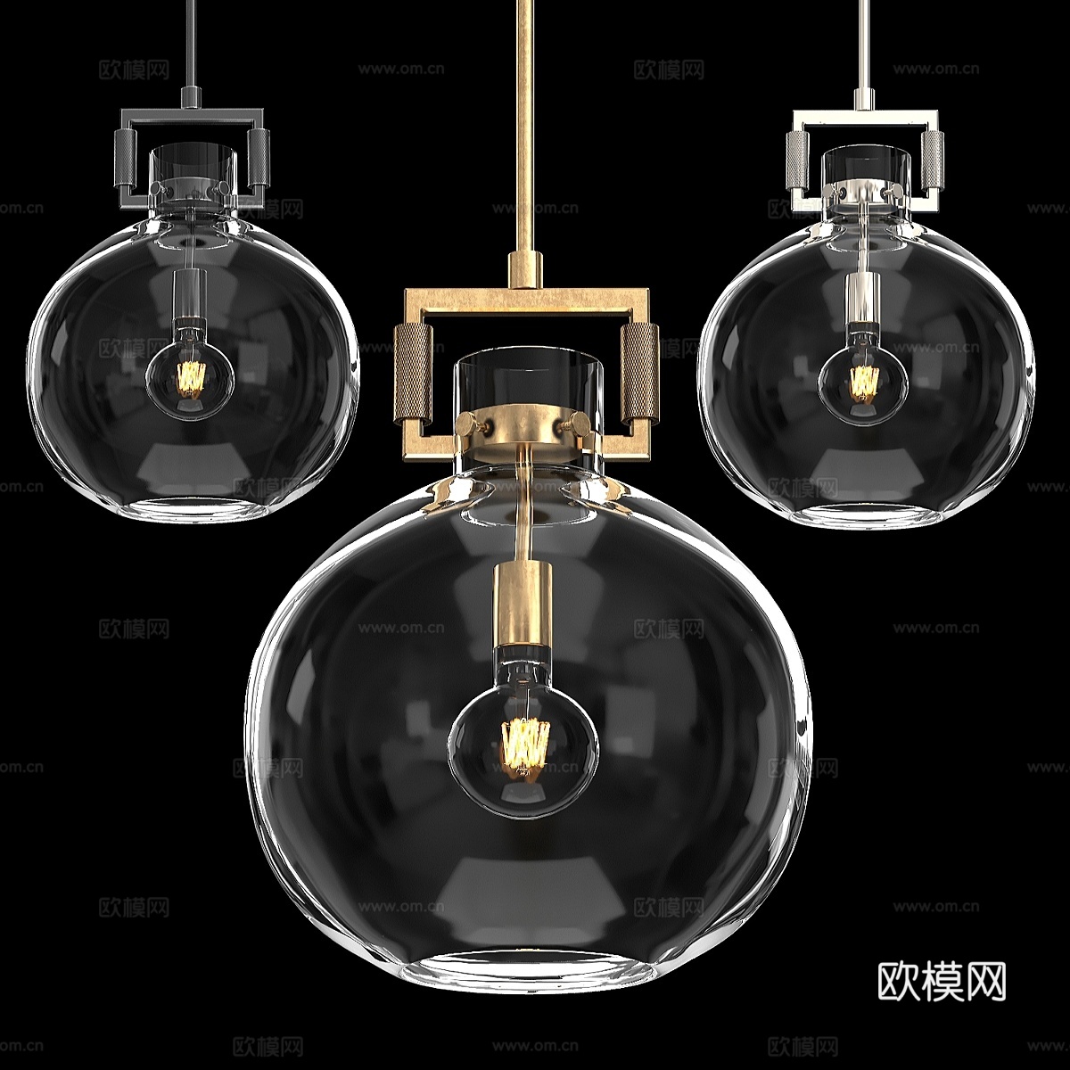 机械师玻璃球吊灯3d模型下载