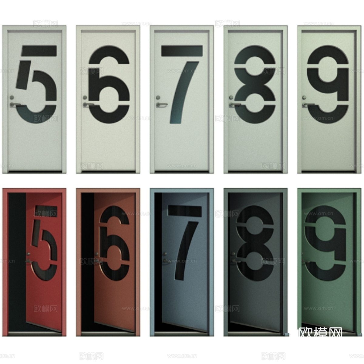 带数字的门（第二部分）3d模型下载