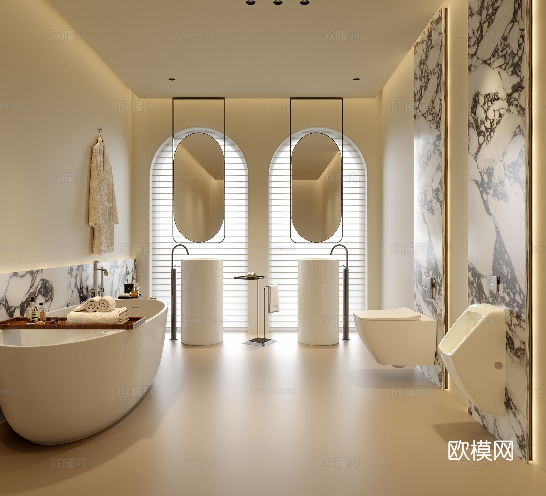 现代卫生间 别墅卫生间su模型