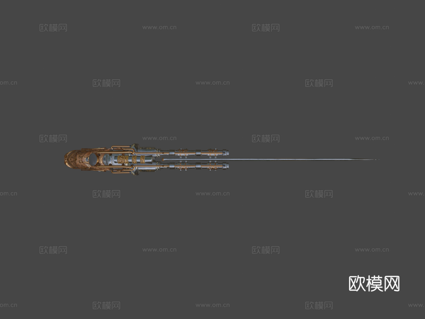 双管刃枪3d模型下载（渲染图6）