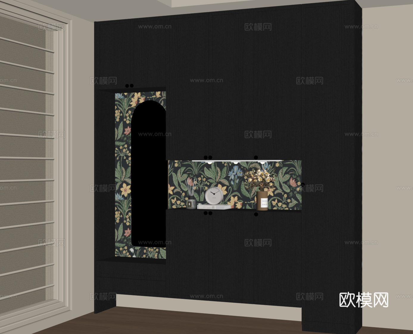 法式复古玄关柜 鞋柜su模型