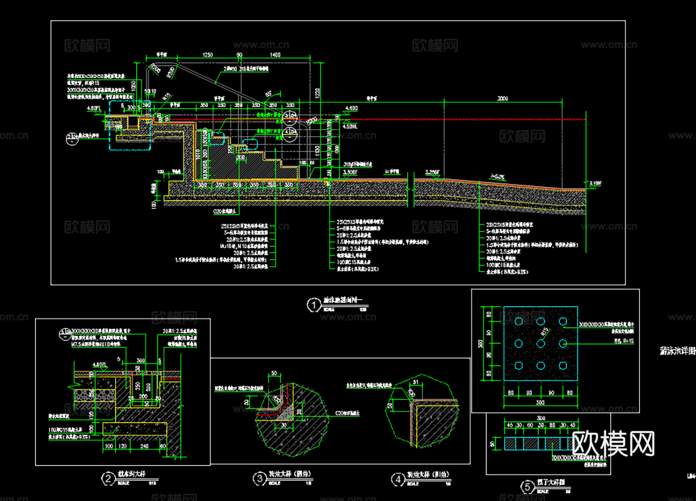20套游泳池CAD图纸2026最新整理合集cad施工图