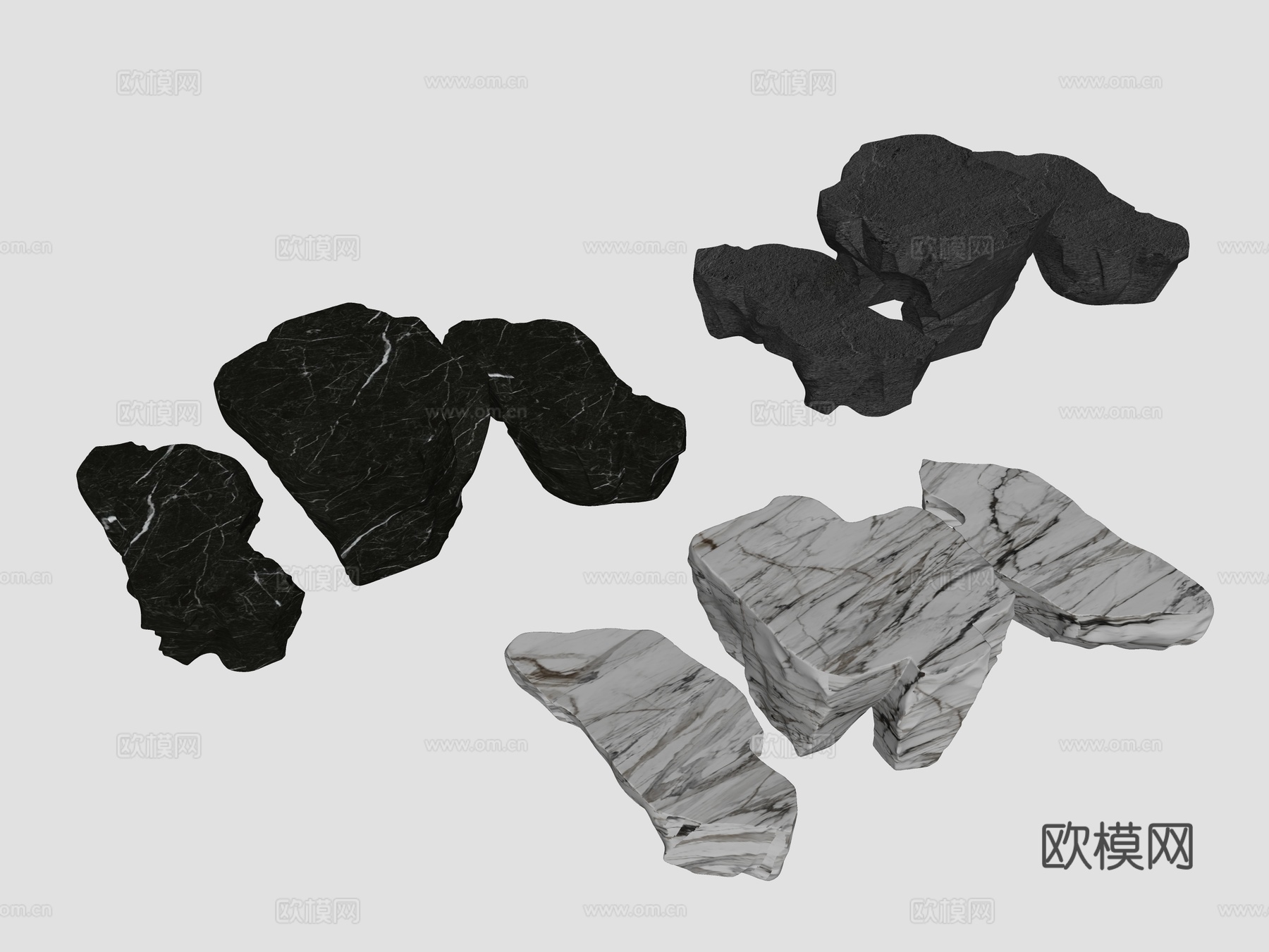 石头茶几 石桌 石凳 石头桌椅 户外石头桌子 石几 现代石头su模型su模型