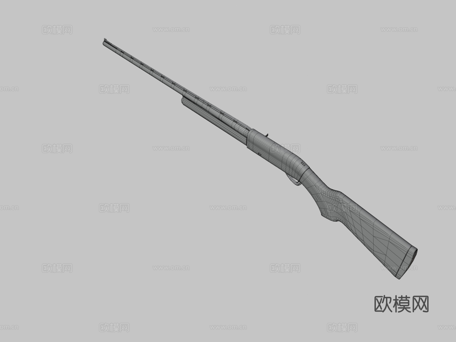 生锈意大利猎枪3d模型下载（渲染图3）