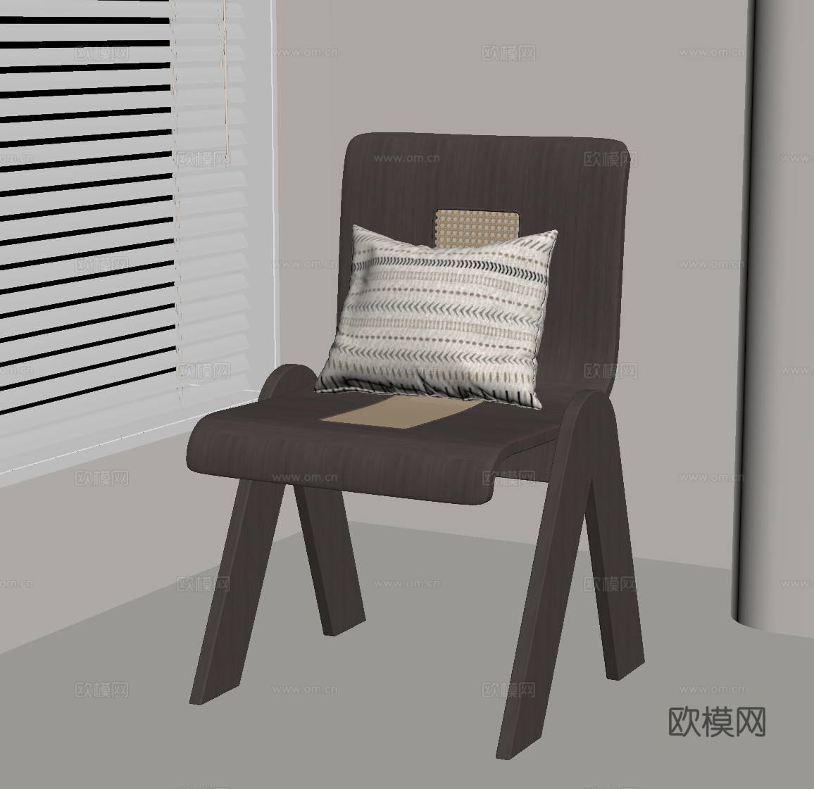 侘寂中古椅子 餐椅su模型