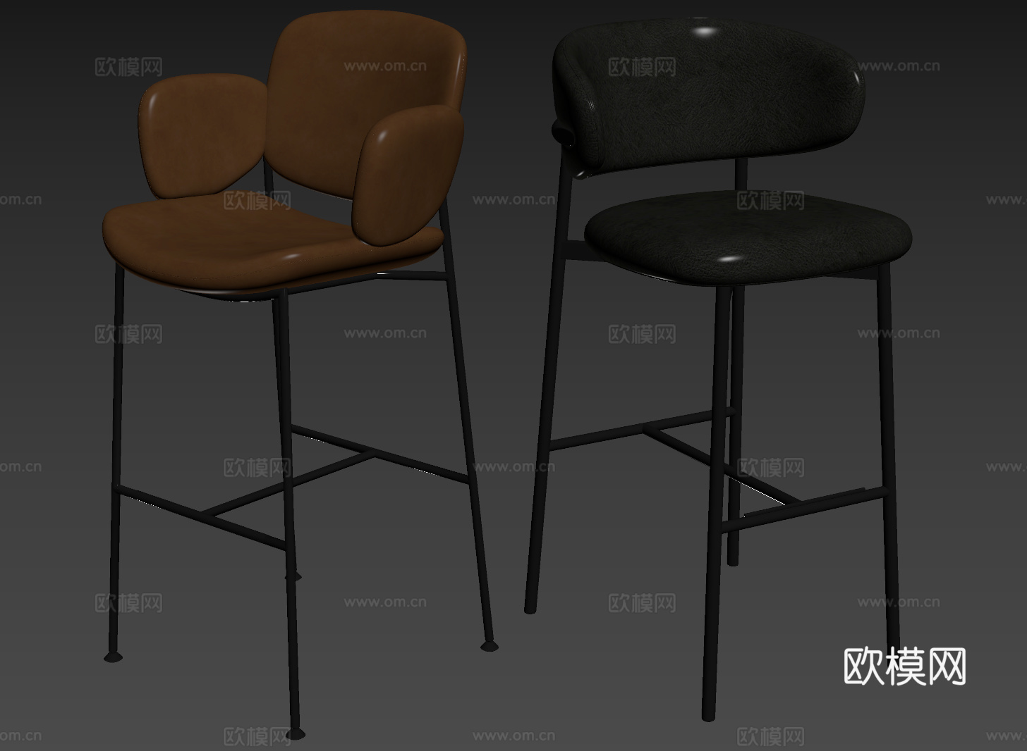 现代吧椅 巴凳 高脚椅 高脚凳 休闲椅su模型
