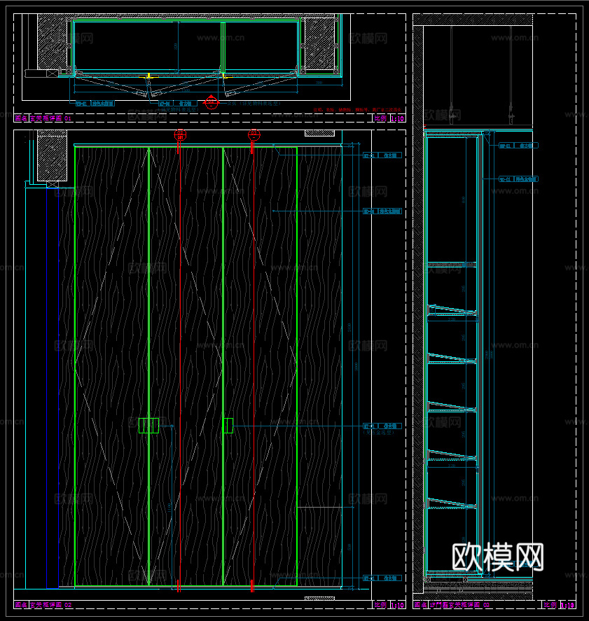 入户柜子鞋柜 柜体节点 玄关柜节点cad施工图cad施工图