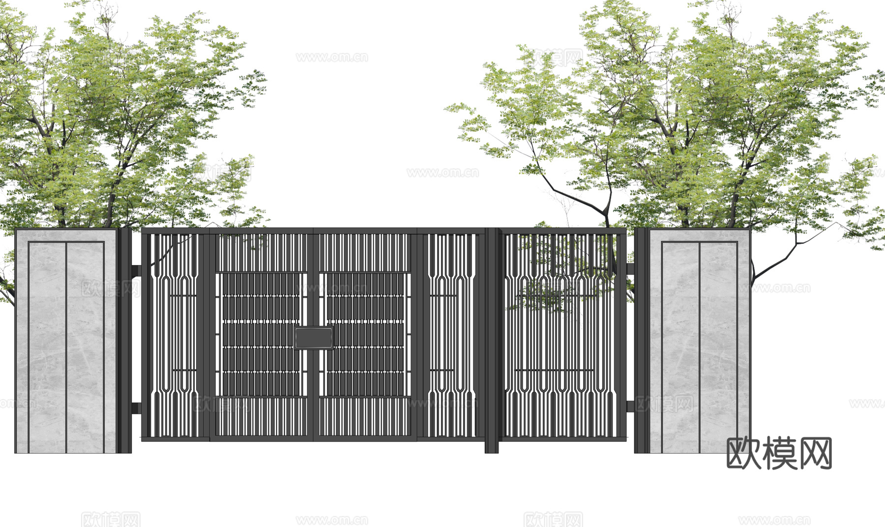 草坪灯 庭院门 水池 屋顶花园 门 室内景观 庭院 造景 景su模型