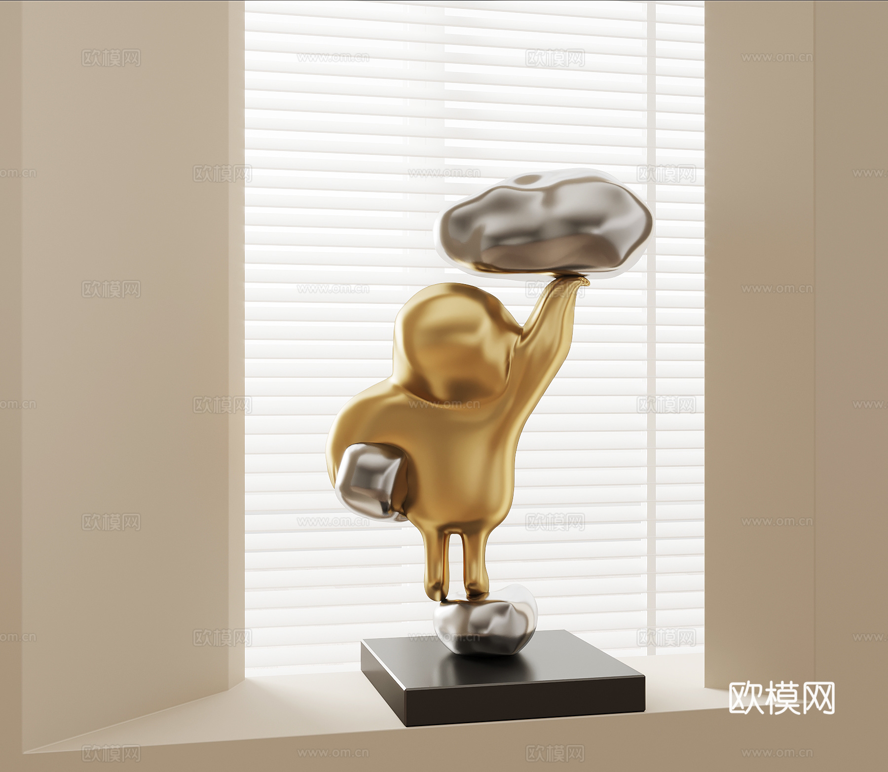 现代摆件 艺术装置 桌面摆件su模型