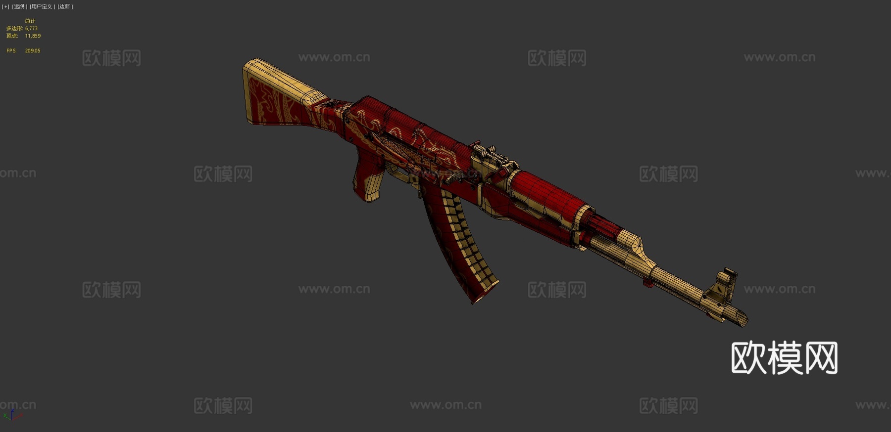 AK47鬼龙3d模型下载（渲染图4）