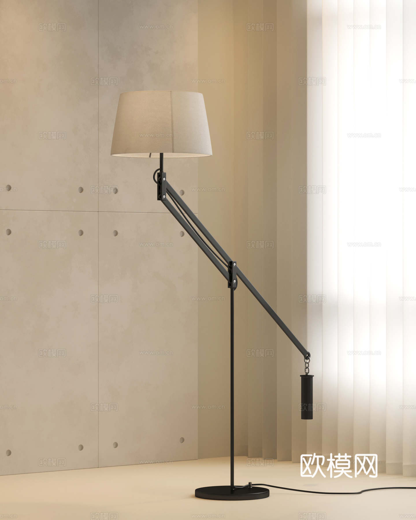 现代意式落地灯su模型