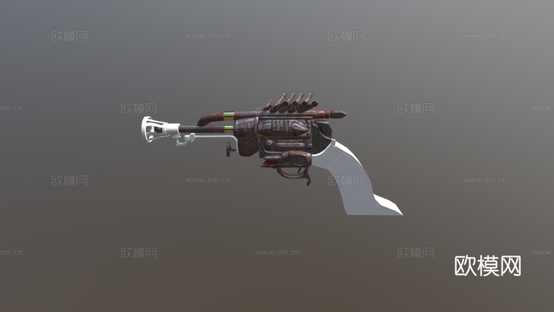 蒸汽朋克枪3d模型下载（渲染图1）