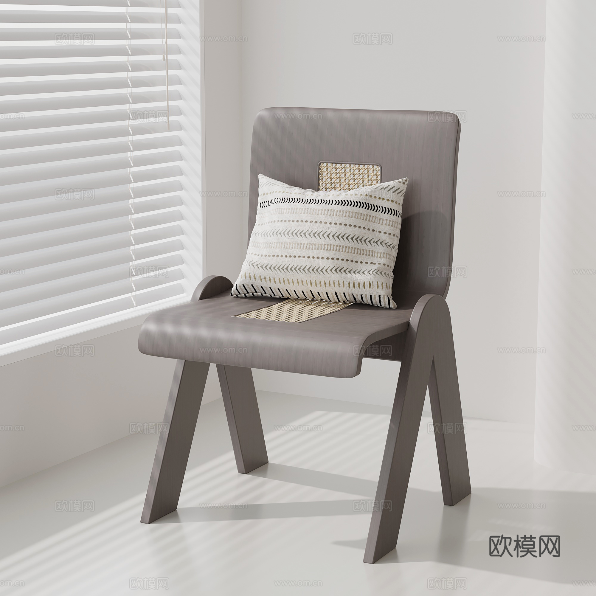 侘寂中古椅子 餐椅su模型