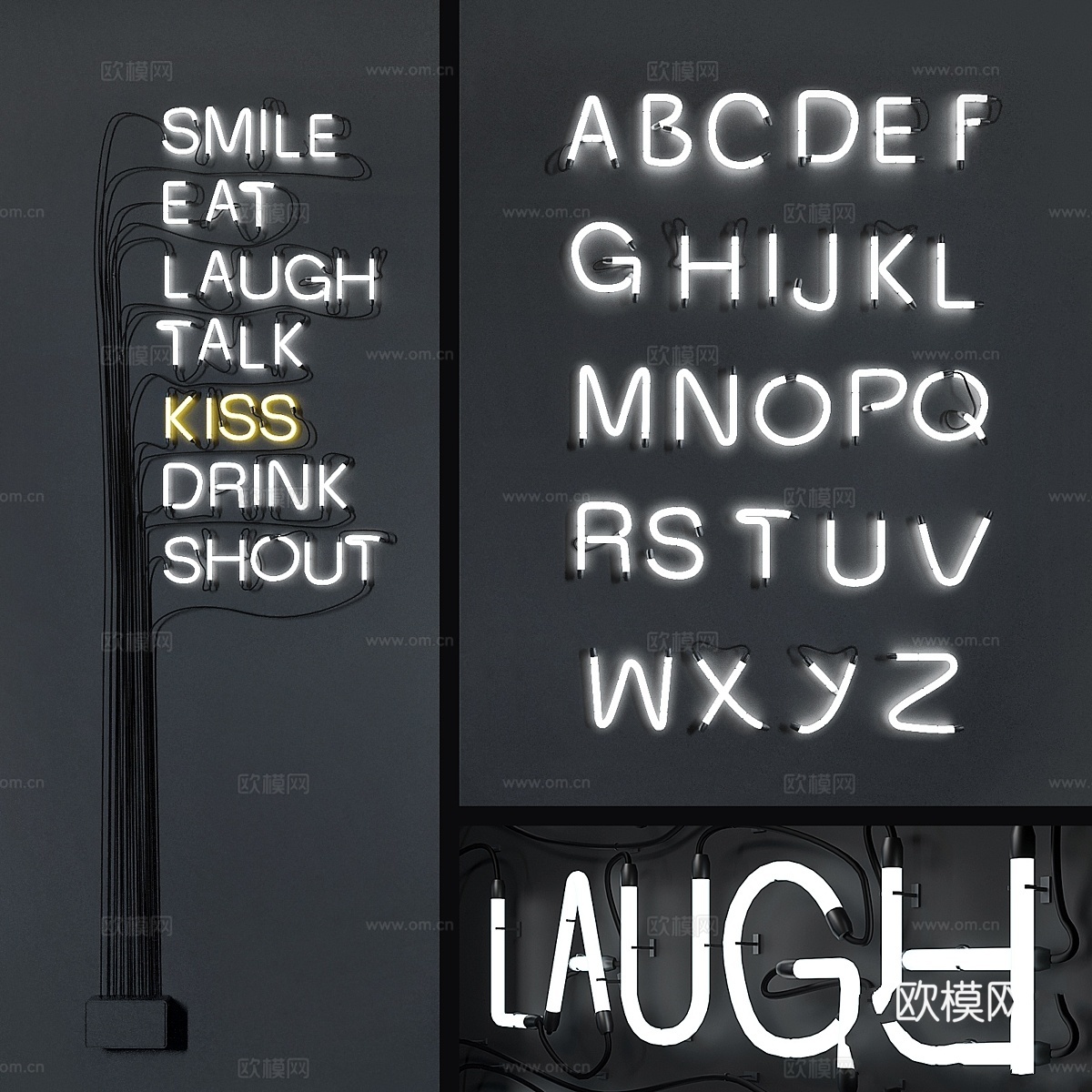 霓虹字母（完整字母表）3d模型