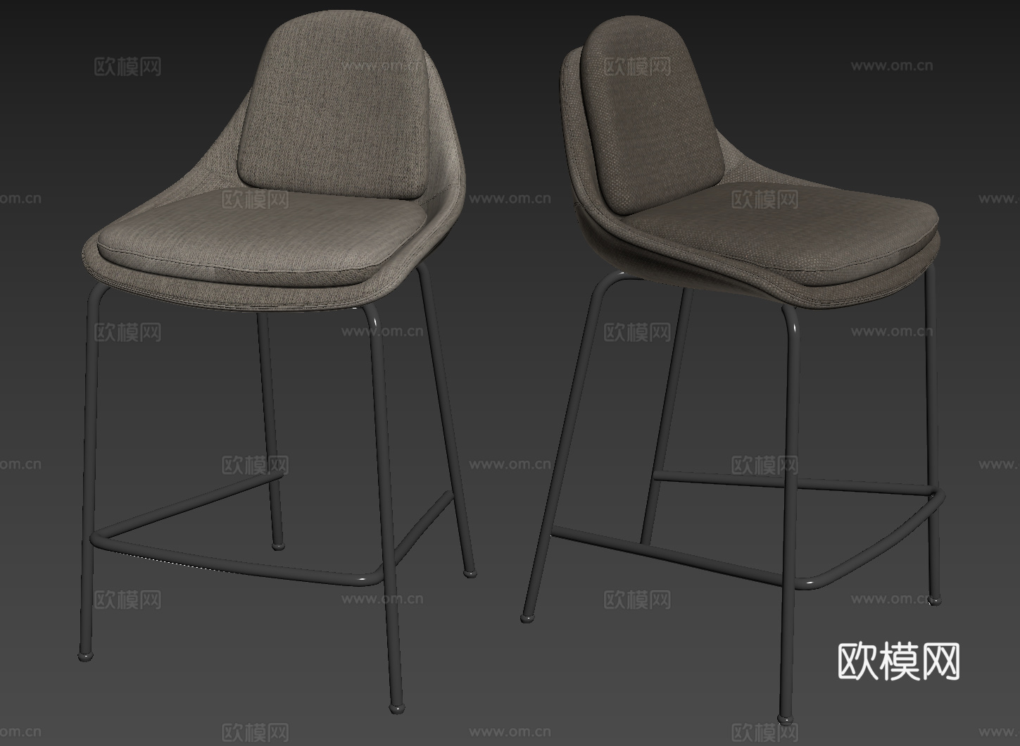 现代吧椅 巴凳 高脚椅 高脚凳 休闲椅su模型