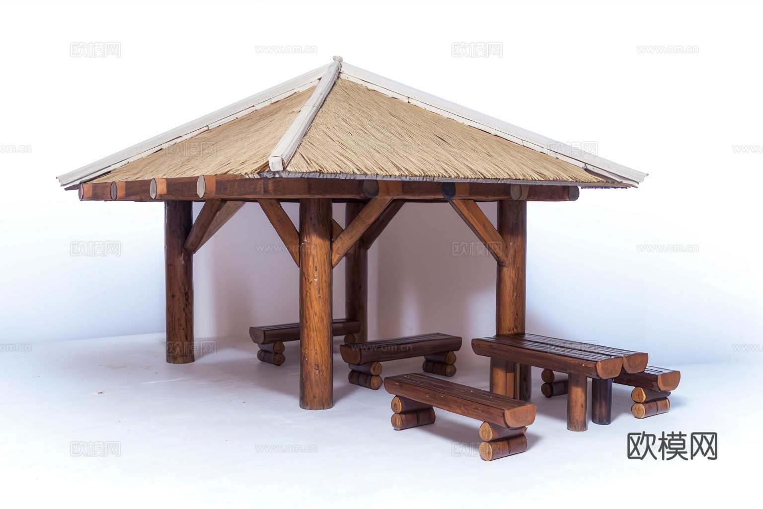 凉亭su模型