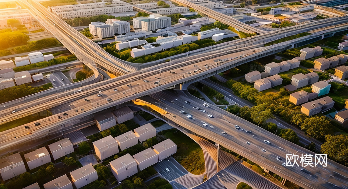 现代城市立交桥su模型