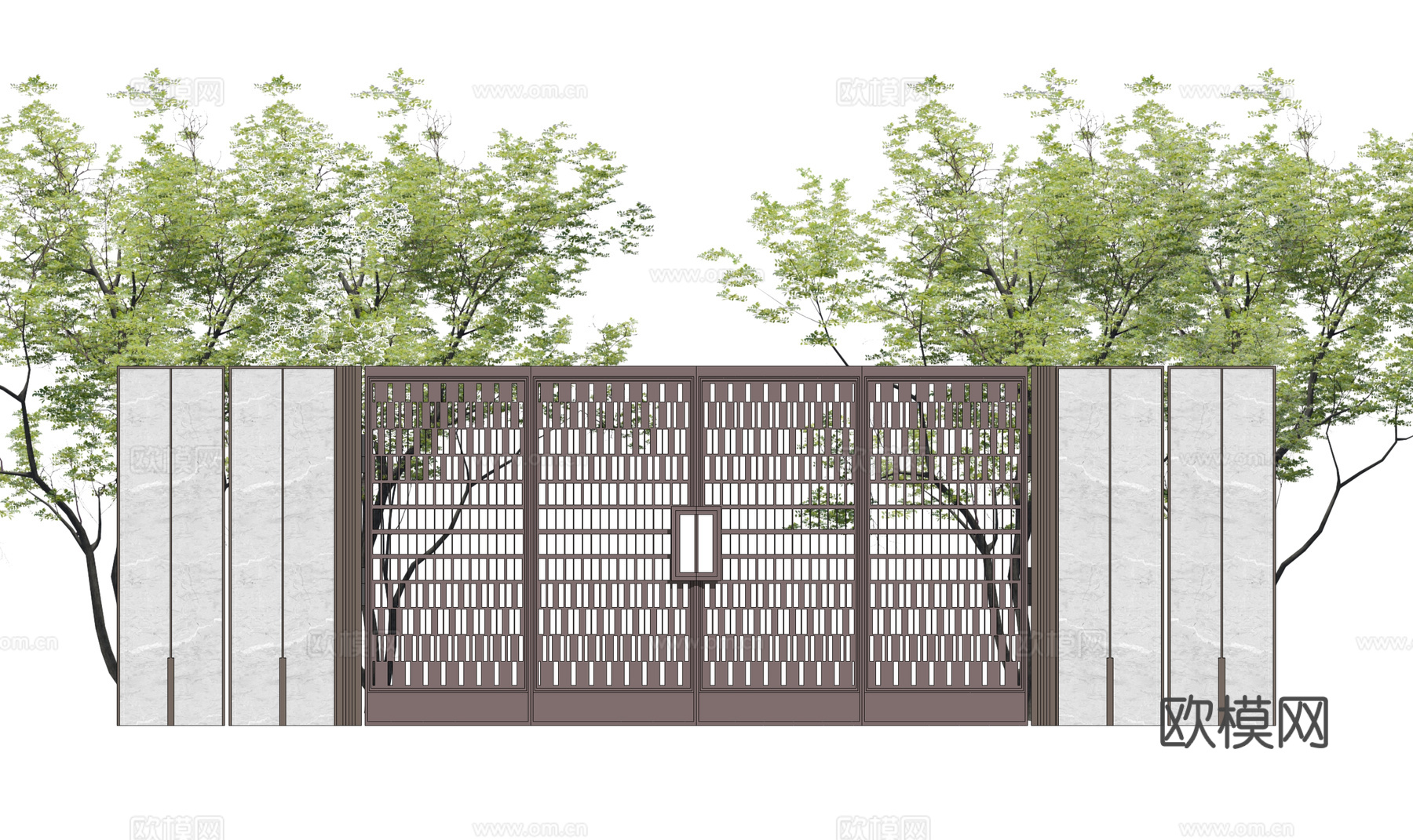 草坪灯 庭院门 水池 屋顶花园 门 室内景观 庭院 造景 景su模型