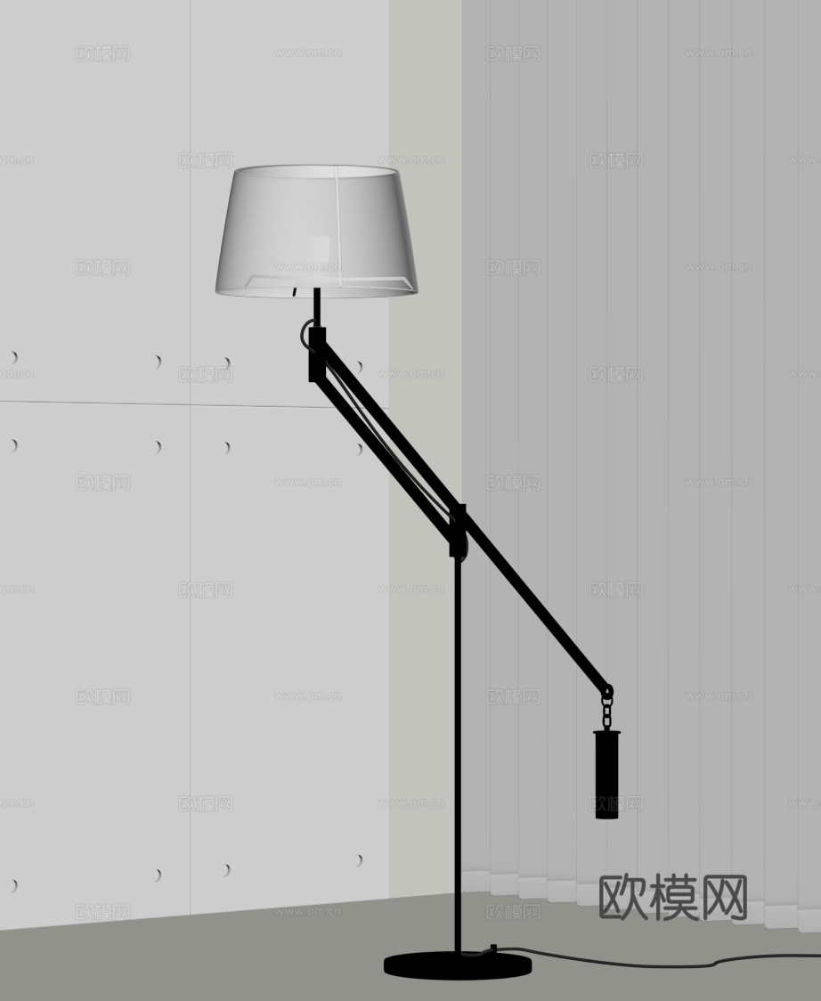 现代意式落地灯su模型