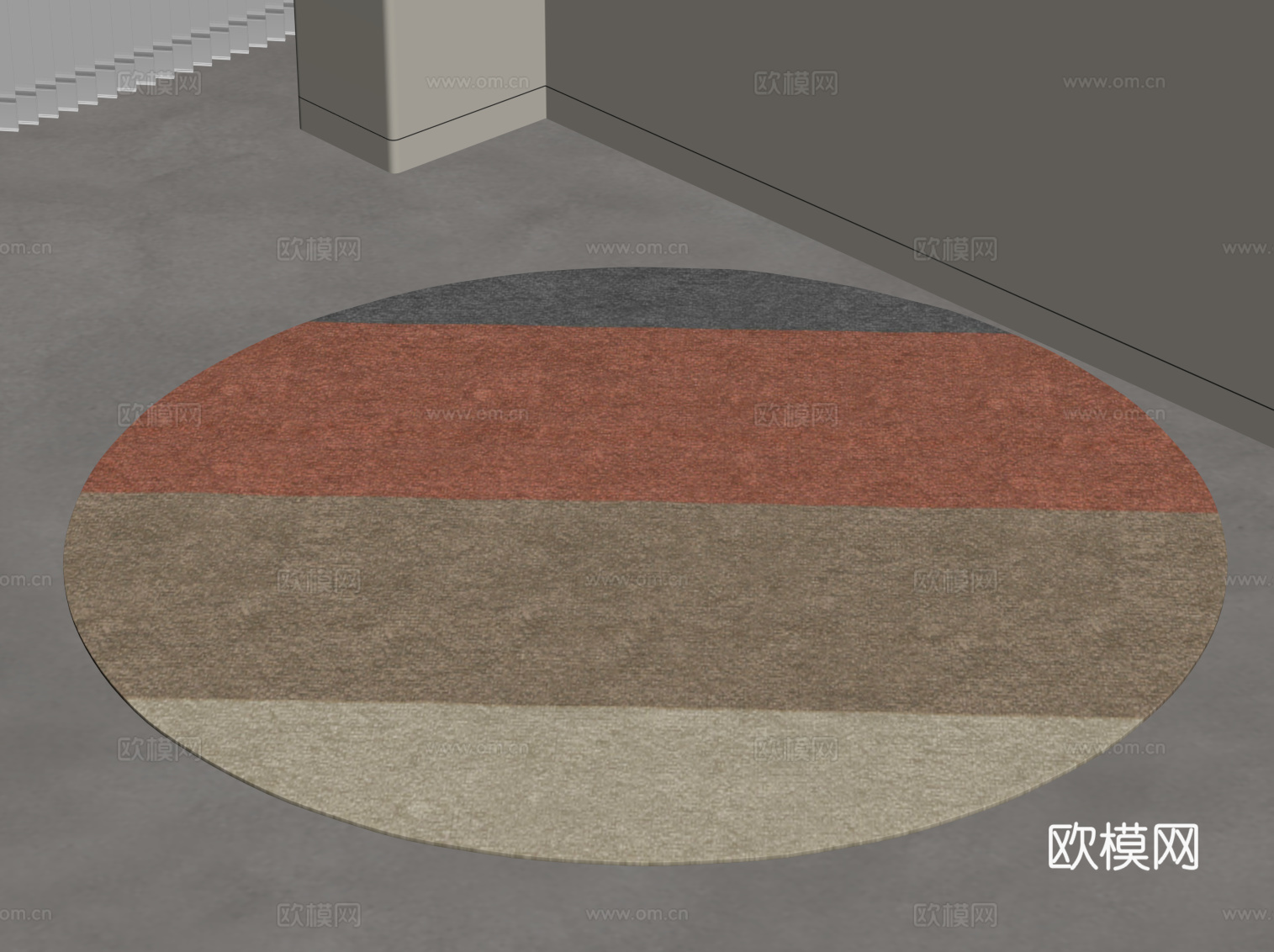 现代地毯 圆形地毯su模型