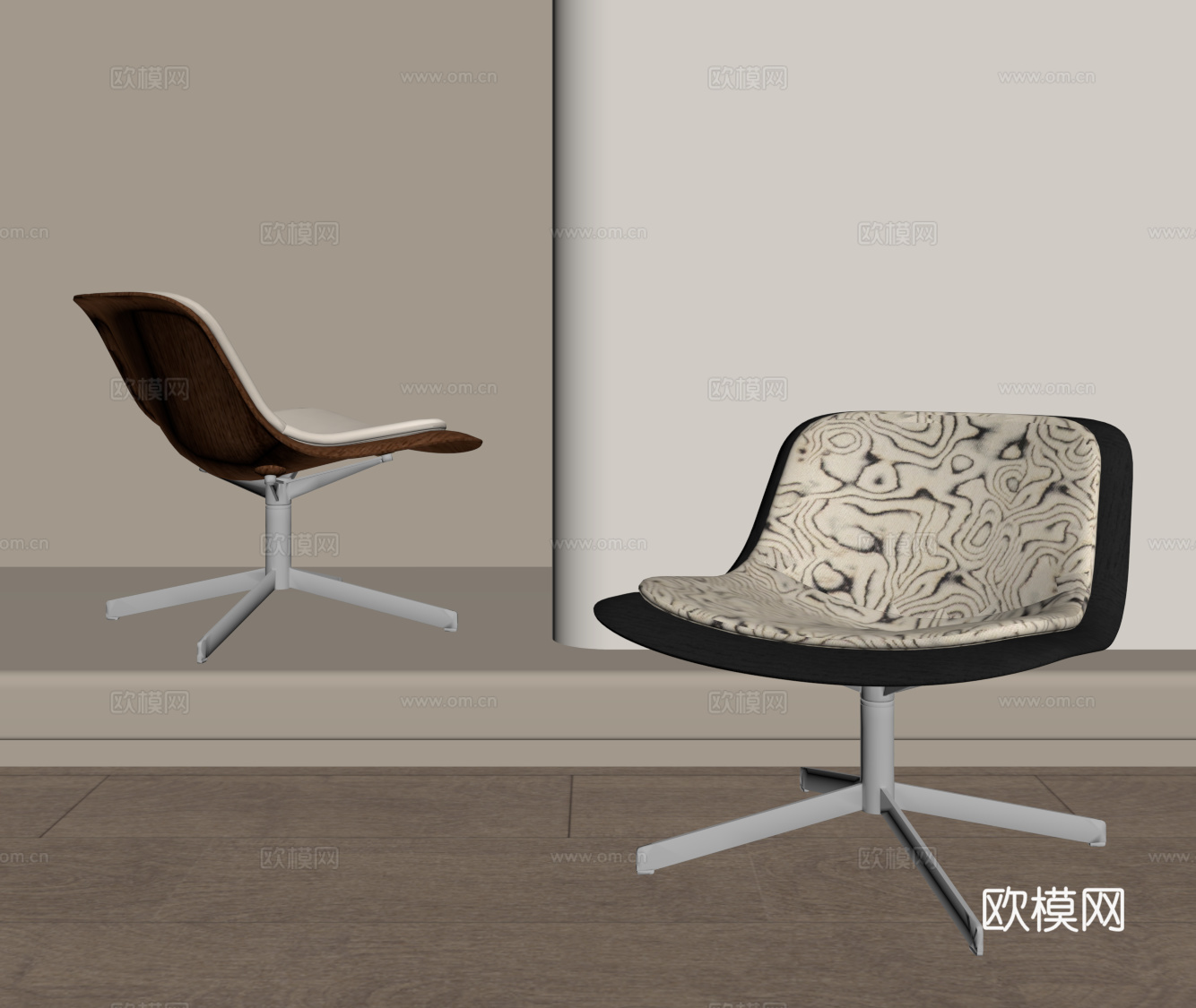 法式中古风椅子 休闲椅 转椅su模型su模型