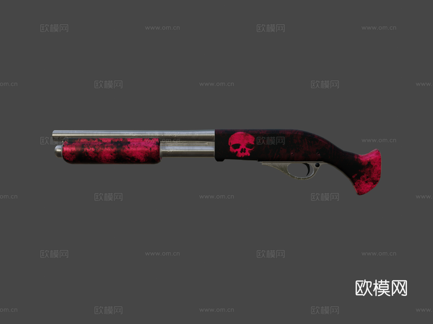 锯短霰弹枪纹理作品3d模型下载（渲染图7）