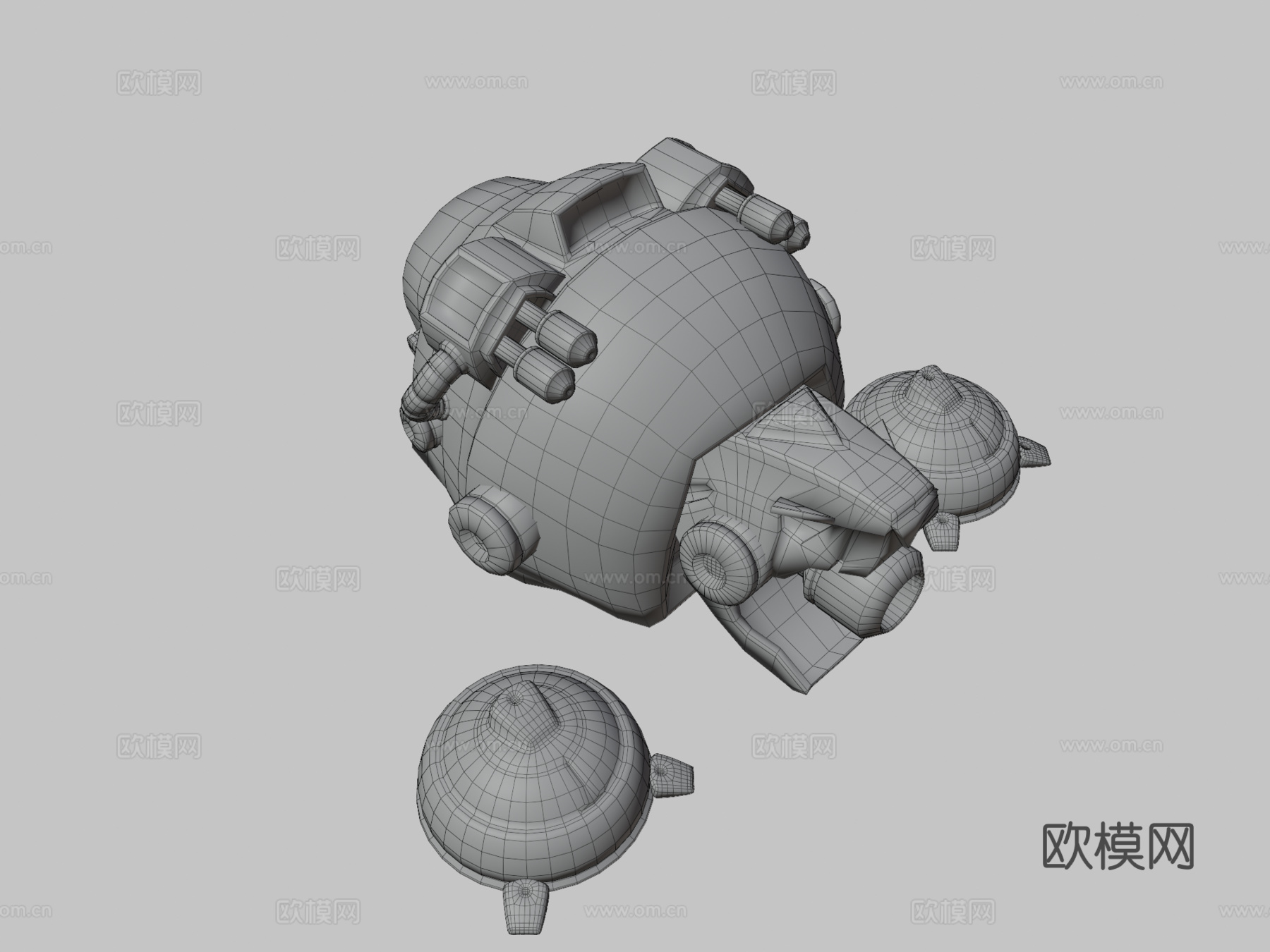 雕齿兽3d模型下载（渲染图3）