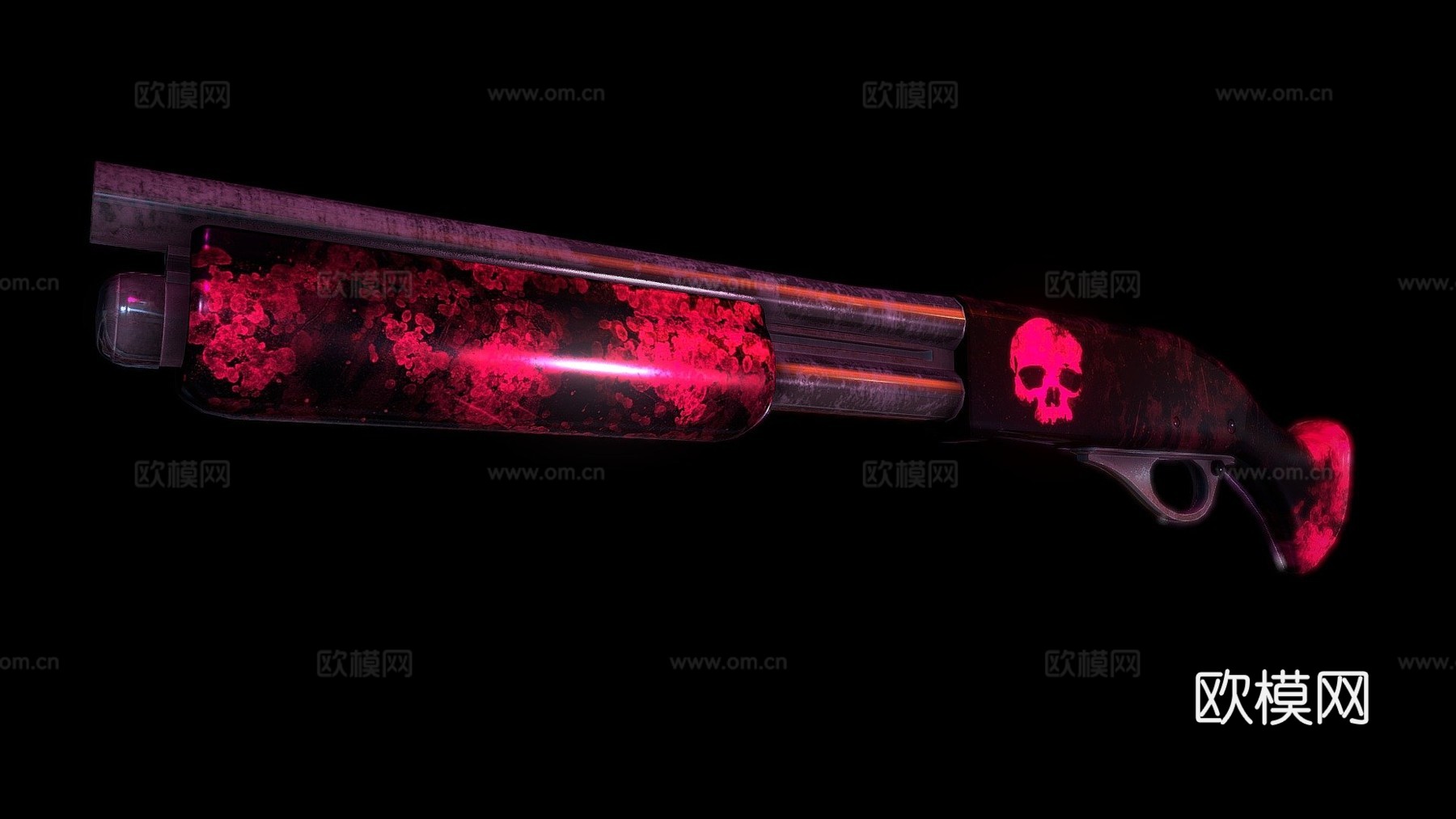 锯短霰弹枪纹理作品3d模型下载（渲染图1）