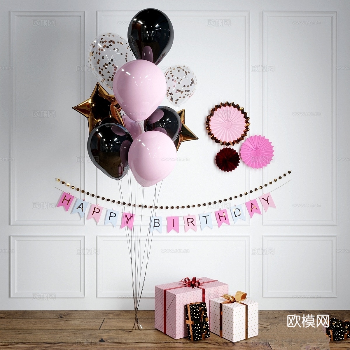 礼品与球类套装3d模型下载