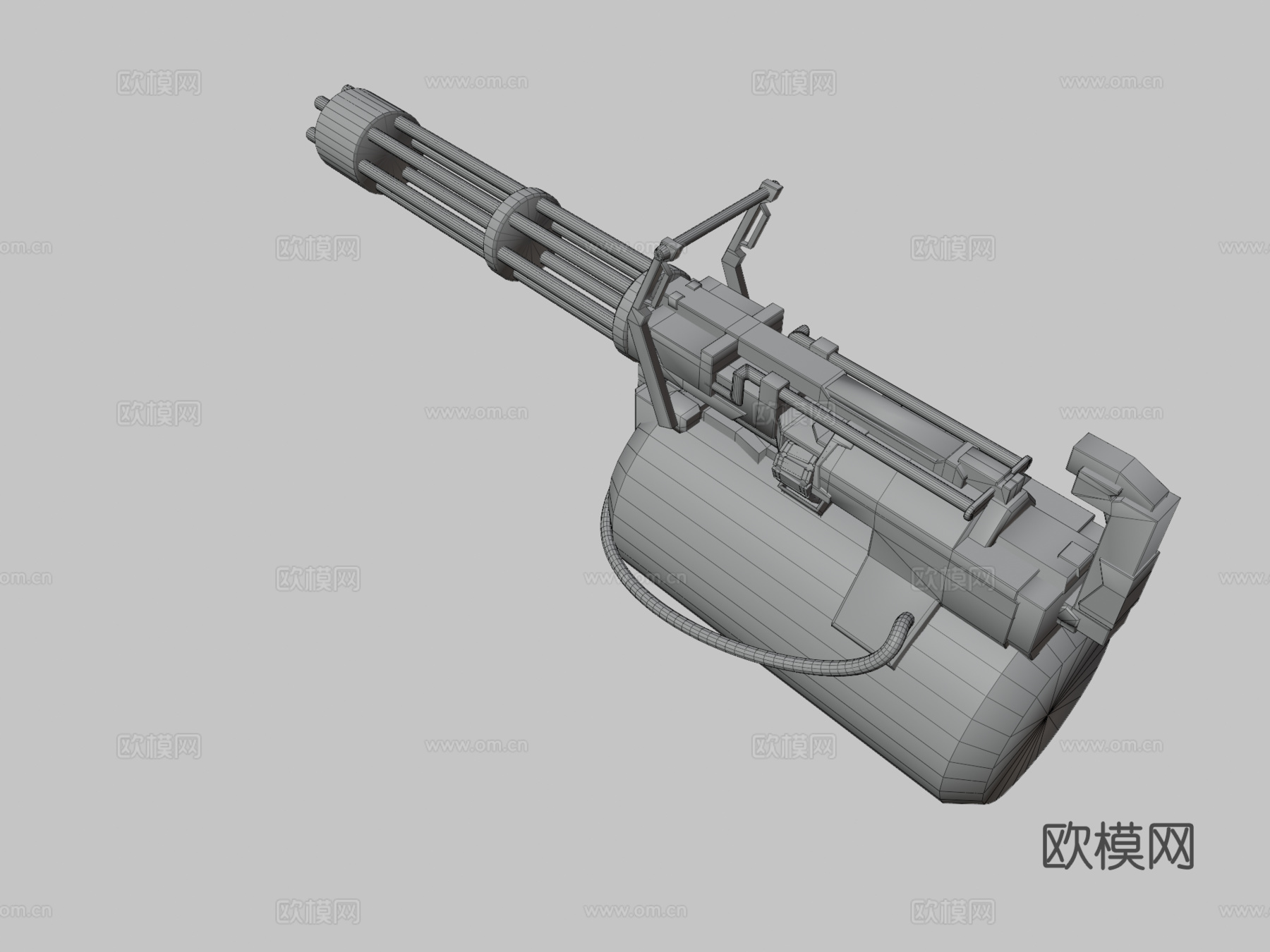 生锈的迷你炮3d模型下载（渲染图3）