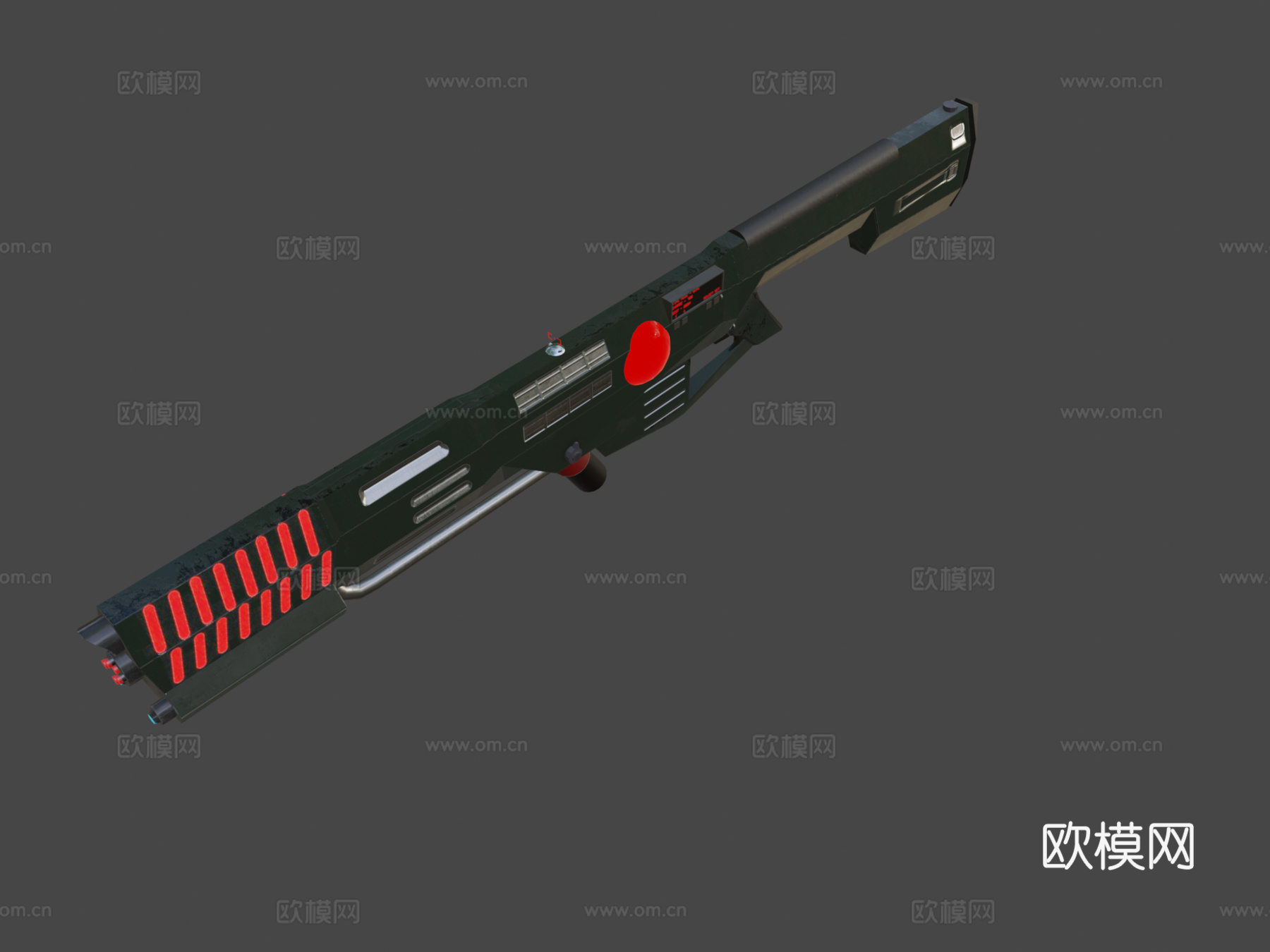 EM90A2激光射线枪3d模型下载（渲染图7）