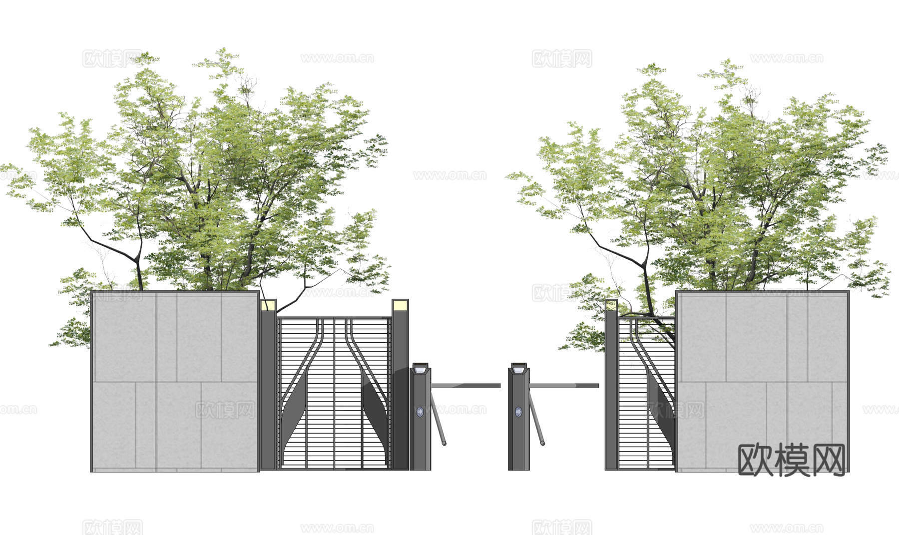 草坪灯 庭院门 水池 屋顶花园 门 室内景观 庭院 造景 景su模型