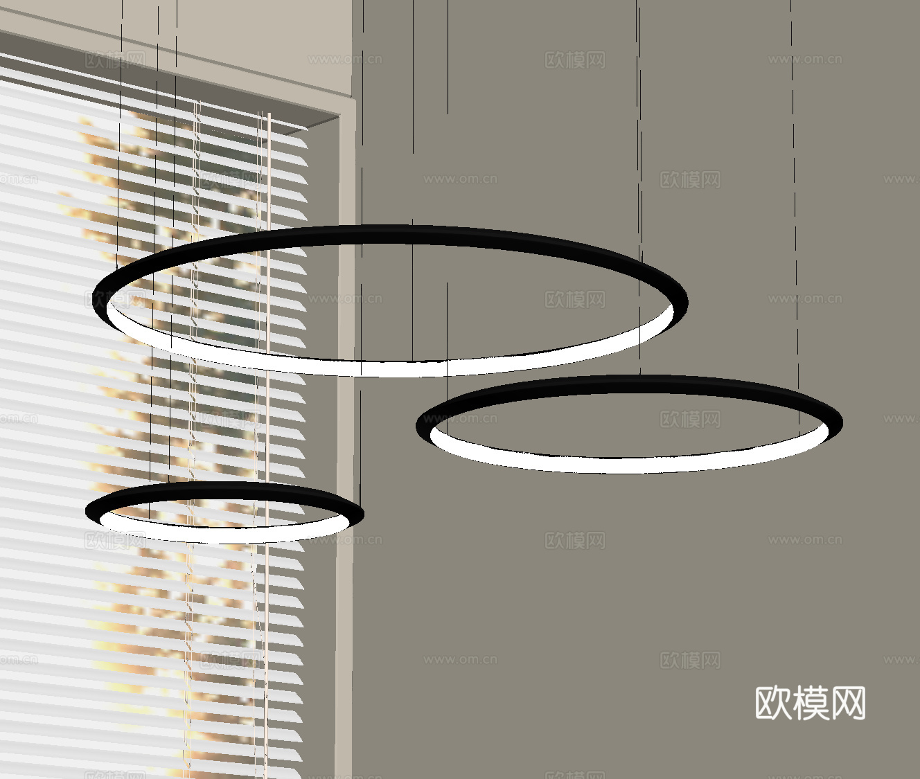 现代意式吊灯su模型